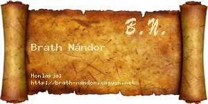 Brath Nándor névjegykártya