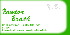 nandor brath business card